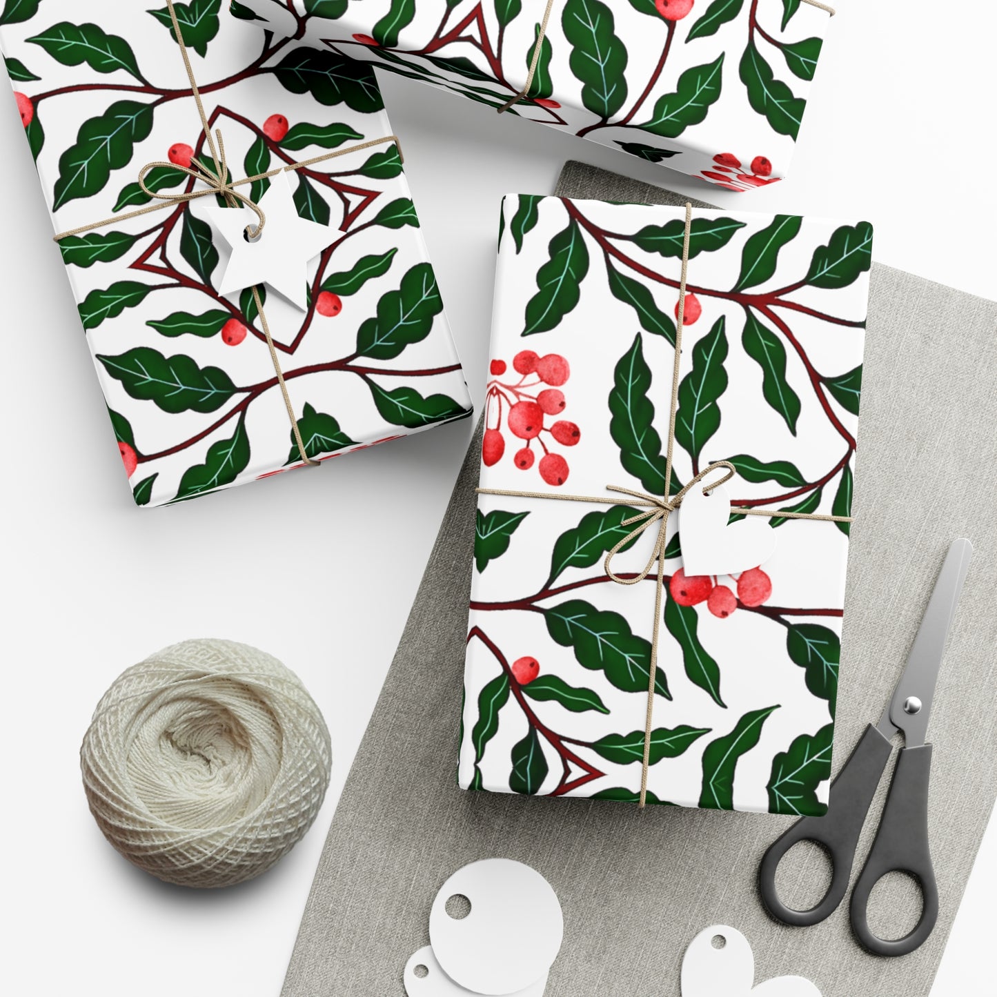 MERRY MISTLETOE | Floral-Vine Seasons Wrapping Paper