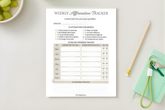 Free Download: Reprogram Your Mind Using a Weekly Affirmation Tracker